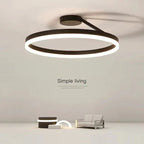 Solen Modern Circle Flush Mount Ceiling Light, Black & White