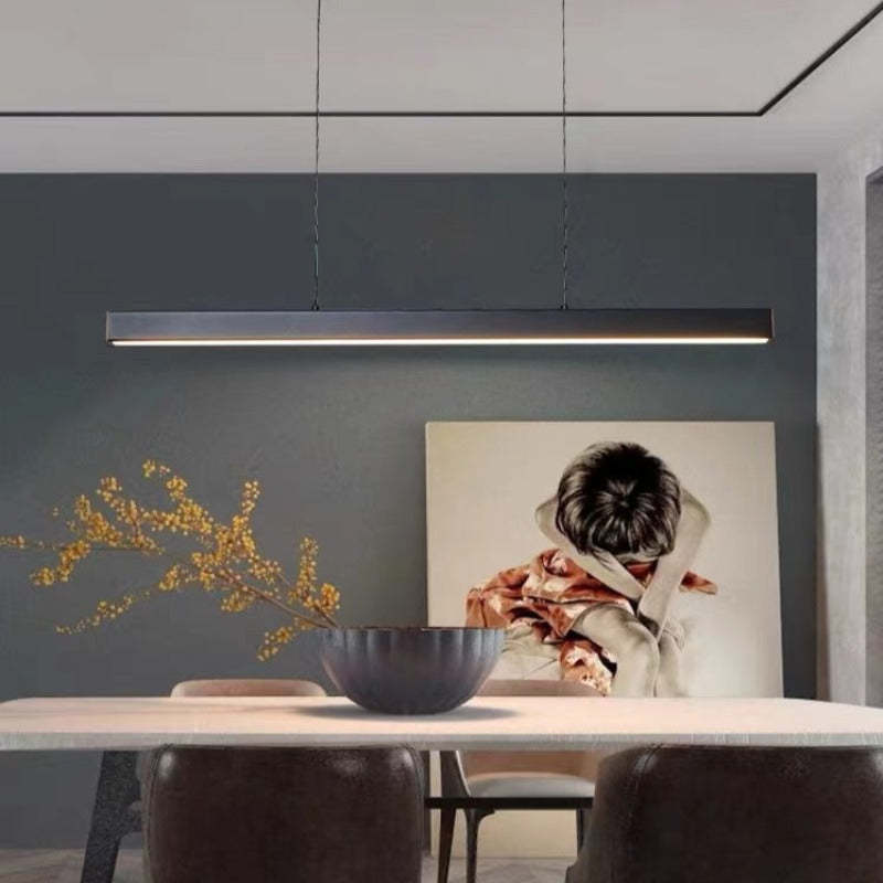 Arisha Modern LED Pendant Light Linear Black/Brown Dining Room Metal