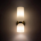 Elegant wall sconce with smoky glass and gold finish – double light source
