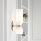 Elegant wall sconce with smoky glass and gold finish – double light source