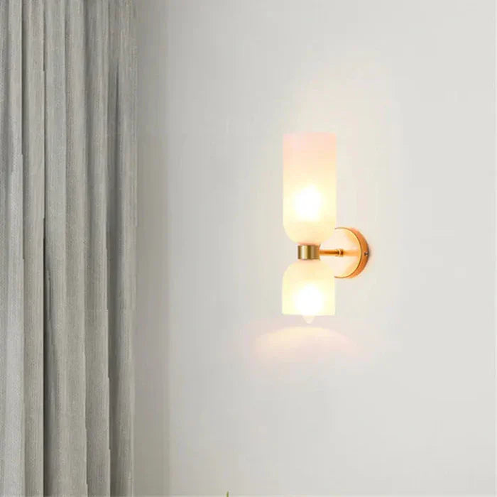 Elegant wall sconce with smoky glass and gold finish – double light source