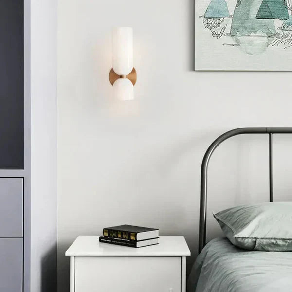 Elegant wall sconce with smoky glass and gold finish – double light source