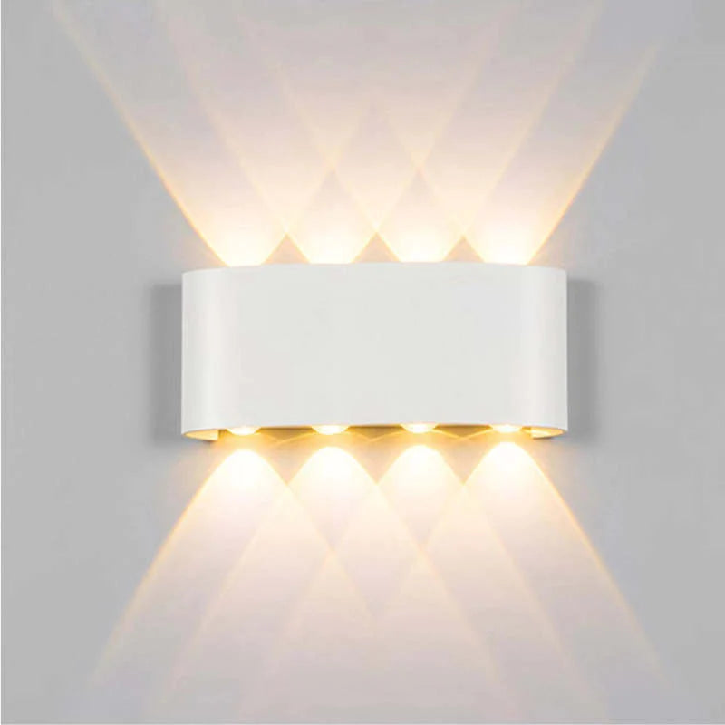 Ray Modern Outdoor Wall Light Rectangle LED White Metal Terrace