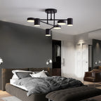 Quor LED Flush Ceiling Light, Black/White/Gold 6 Head