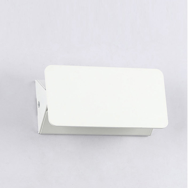 Modern Rectangular Wall Sconce, Metal, White, Garden