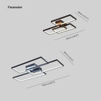Arisha Rectangular Flush Mount Ceiling Light, 2 Colors
