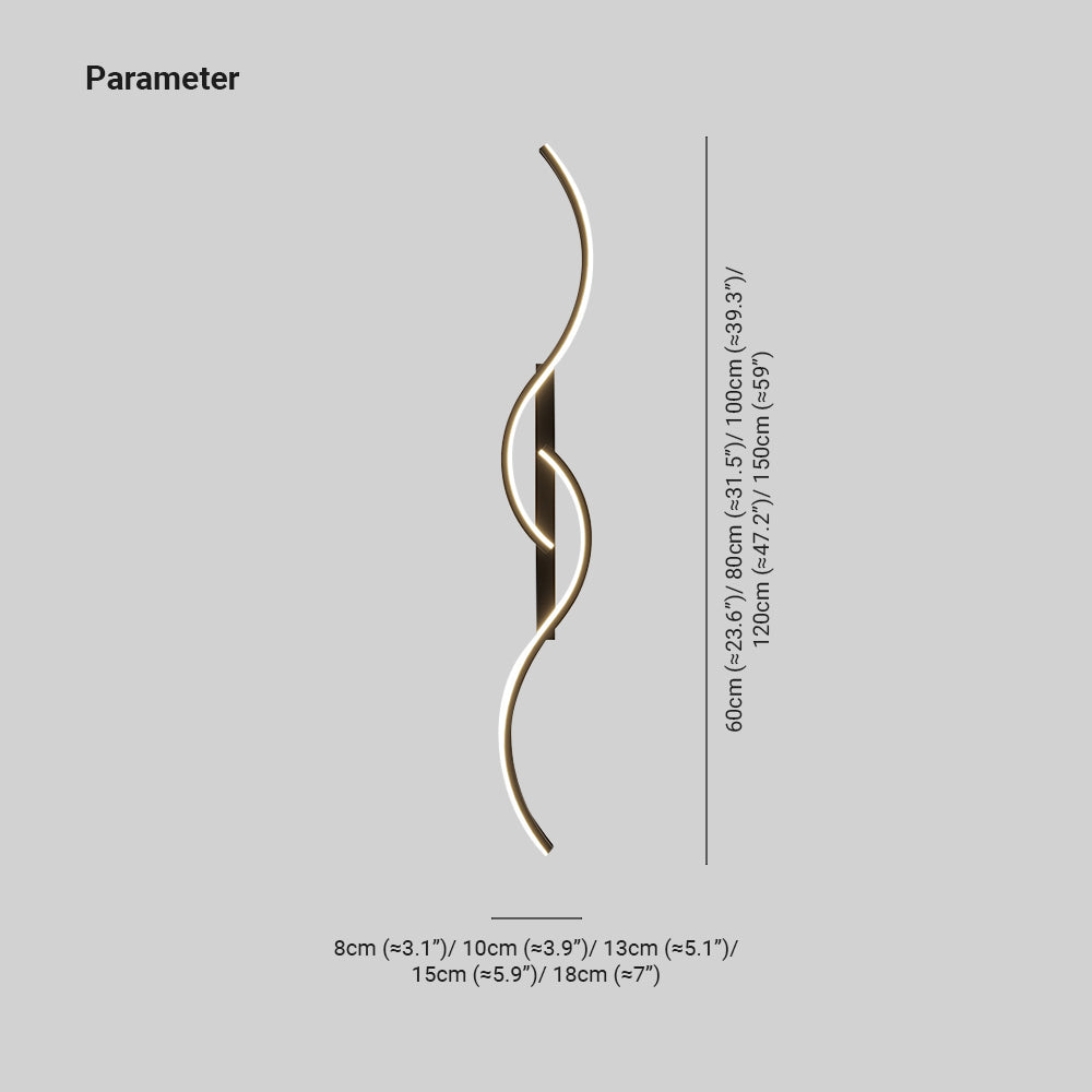 Lumor Modern Wave Design Wall Sconce Black/Gold Living Room