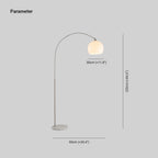Mira Modern Dome Floor Lamp Metal/Marble/Acrylic White/Orange Living Room