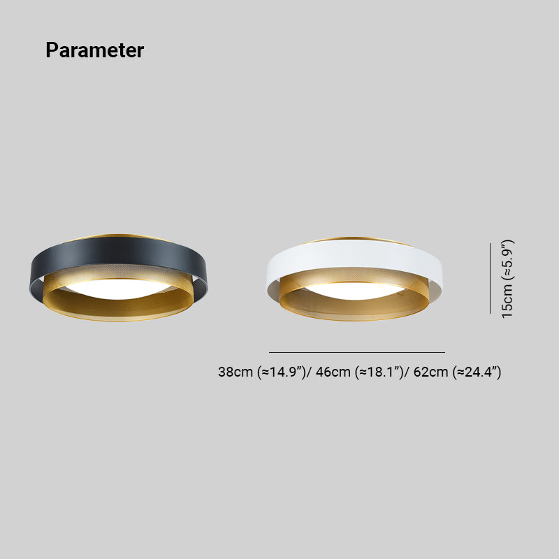 Arisha Modern Ring Ceiling Light, Metal/Acrylic, Black/White, Living Room