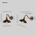 Ray Rustic Bowl Shaped Metal Wall Lamp, Antique Brass