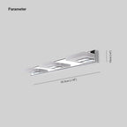 Arisha Design LED Square Mirror Wall Sconce Modern Metal/Acrylic Silver Bathroom