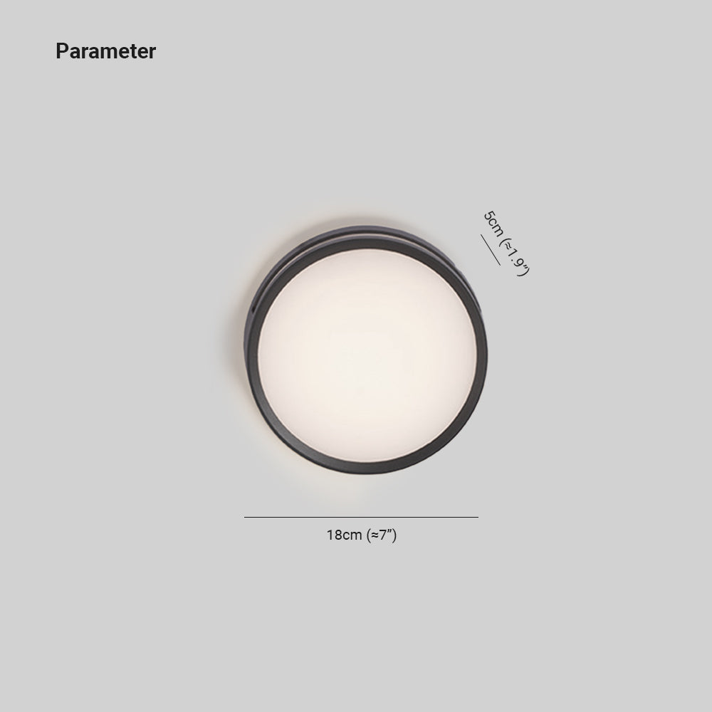 Ray Modern Round Metal/ Outdoor Waterproof Wall Lamp, Black