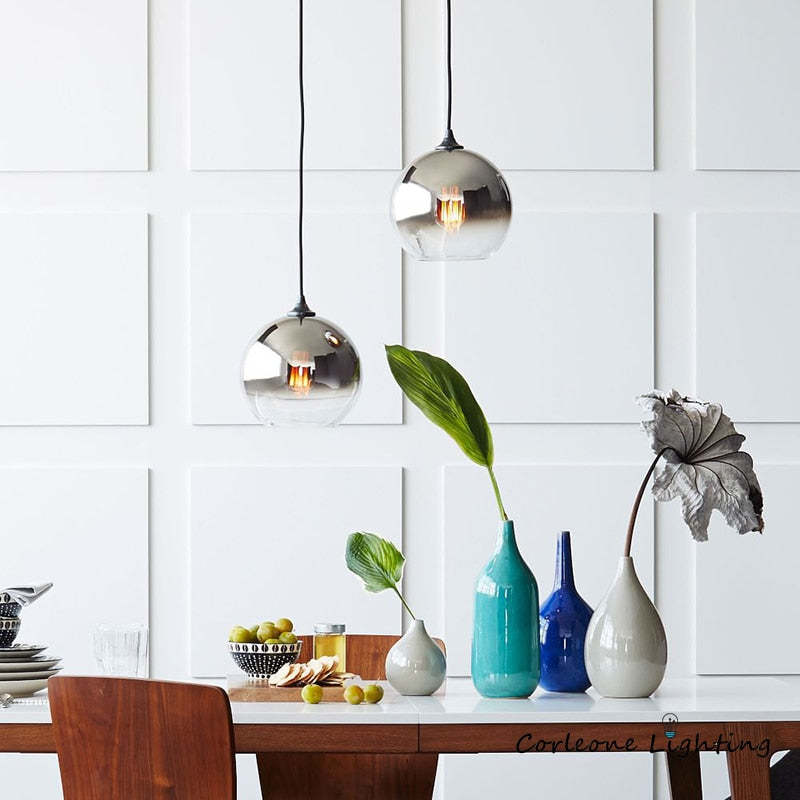 Brina Frosted Balloon Pendant Light Gradient