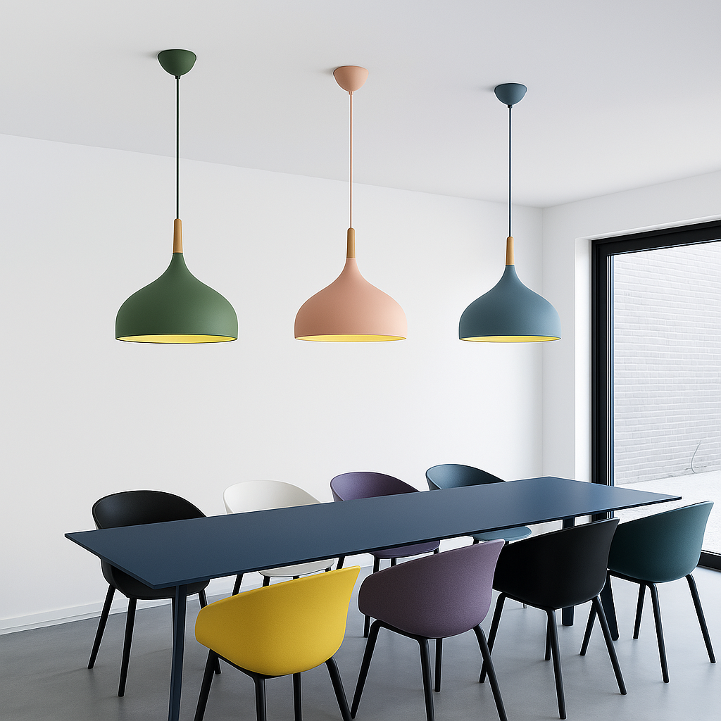 Modern pendant lamp with a rounded shape