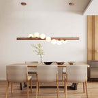 Valentina Glass Bubble Pendant Light Wood/Walnut