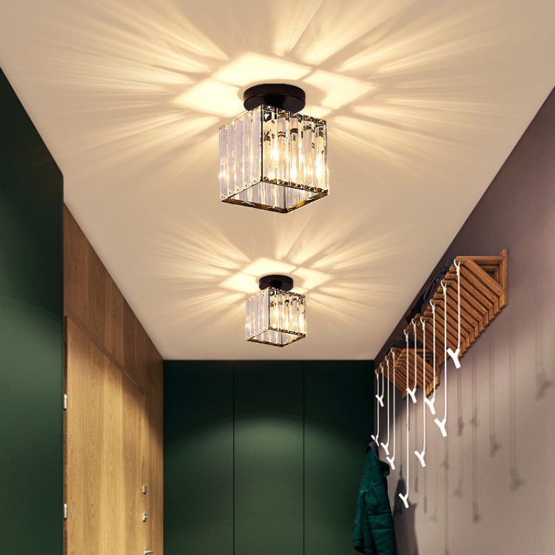 Valentina Simple Ceiling Light Black Silver/Gold Metal/Crystal Corridor