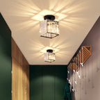 Valentina Simple Ceiling Light Black Silver/Gold Metal/Crystal Corridor
