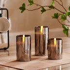 Set of Elegant LED Candles in Glass Tubes