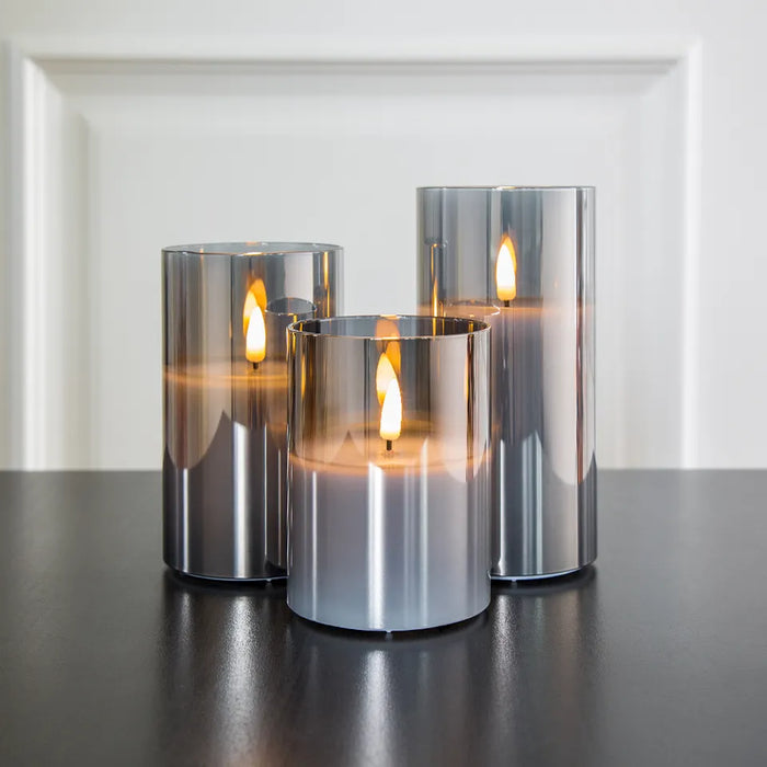 Set of Elegant LED Candles in Glass Tubes