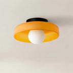 Modern glass ceiling lamp with a shade in minimalist design