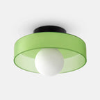 Modern glass ceiling lamp with a shade in minimalist design
