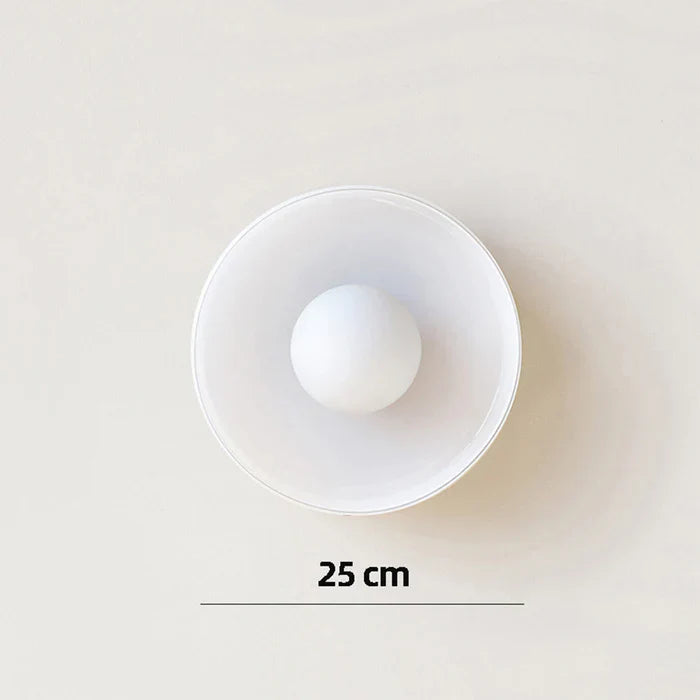 Modern glass ceiling lamp with a shade in minimalist design