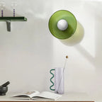 Modern glass ceiling lamp with a shade in minimalist design