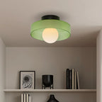 Modern glass ceiling lamp with a shade in minimalist design