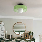 Modern glass ceiling lamp with a shade in minimalist design