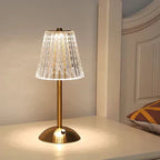 Elegant LED Table Lamp with Crystal Shade and Gold Finish – Touch Activated
