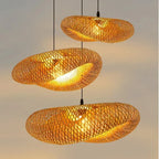 Handwoven Bamboo Pendant Lamp in Boho Style