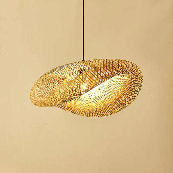 Handwoven Bamboo Pendant Lamp in Boho Style