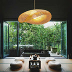 Handwoven Bamboo Pendant Lamp in Boho Style