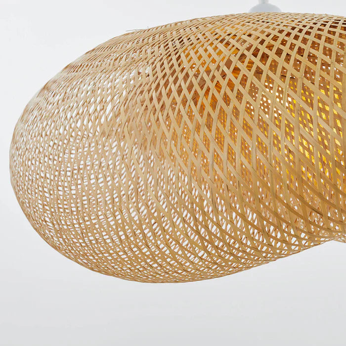Handwoven Bamboo Pendant Lamp in Boho Style