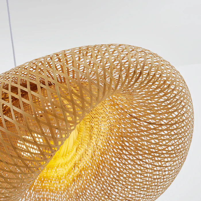 Handwoven Bamboo Pendant Lamp in Boho Style