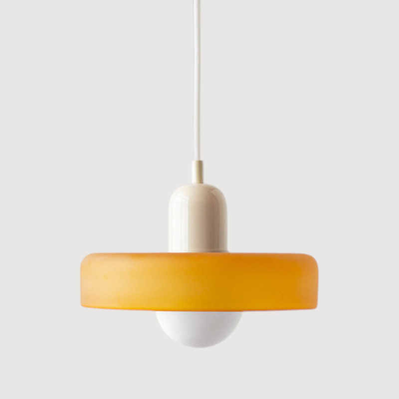 Modern pendant lamp with colorful glass shade Bauhaus