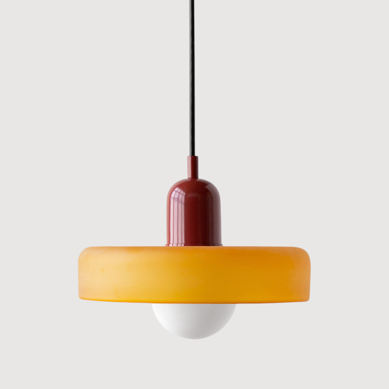 Modern pendant lamp with colorful glass shade Bauhaus