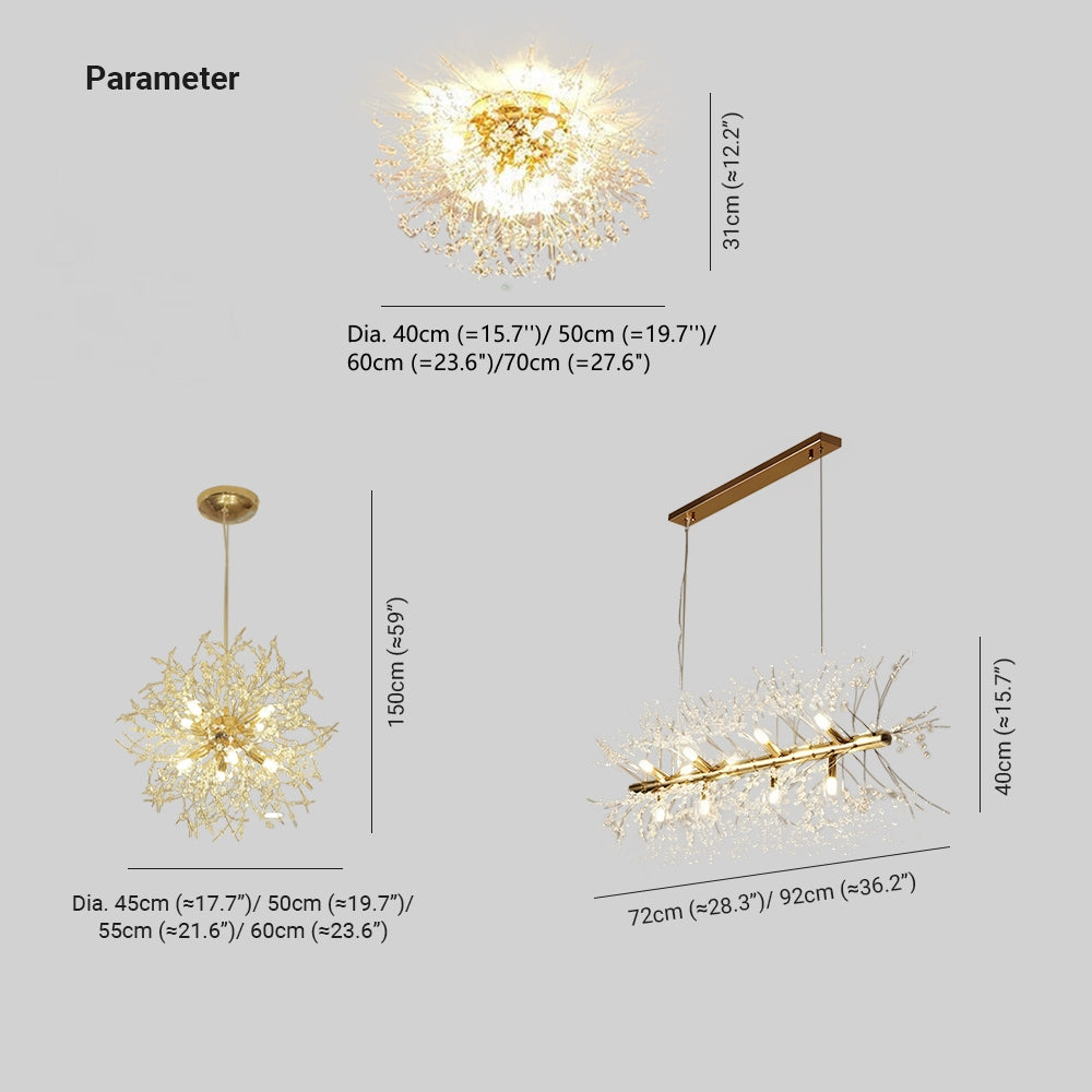 Kristy Pendant Light Hanging Lamp Gold Dining/Living Room Modern Design LED