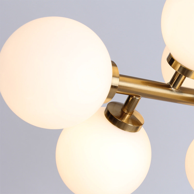 Valentina Bass Glass Bubble Golden Chandelier