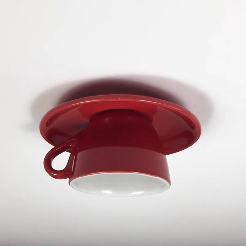 Valentina Modern Ceiling Light, Blue/Pink/Yellow, Coffee Cups, Ceramic, Bedroom