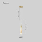 Kristy Pendant Light Drop Shape Gold Bedroom Crystal/Metal 1/3/5-bulb