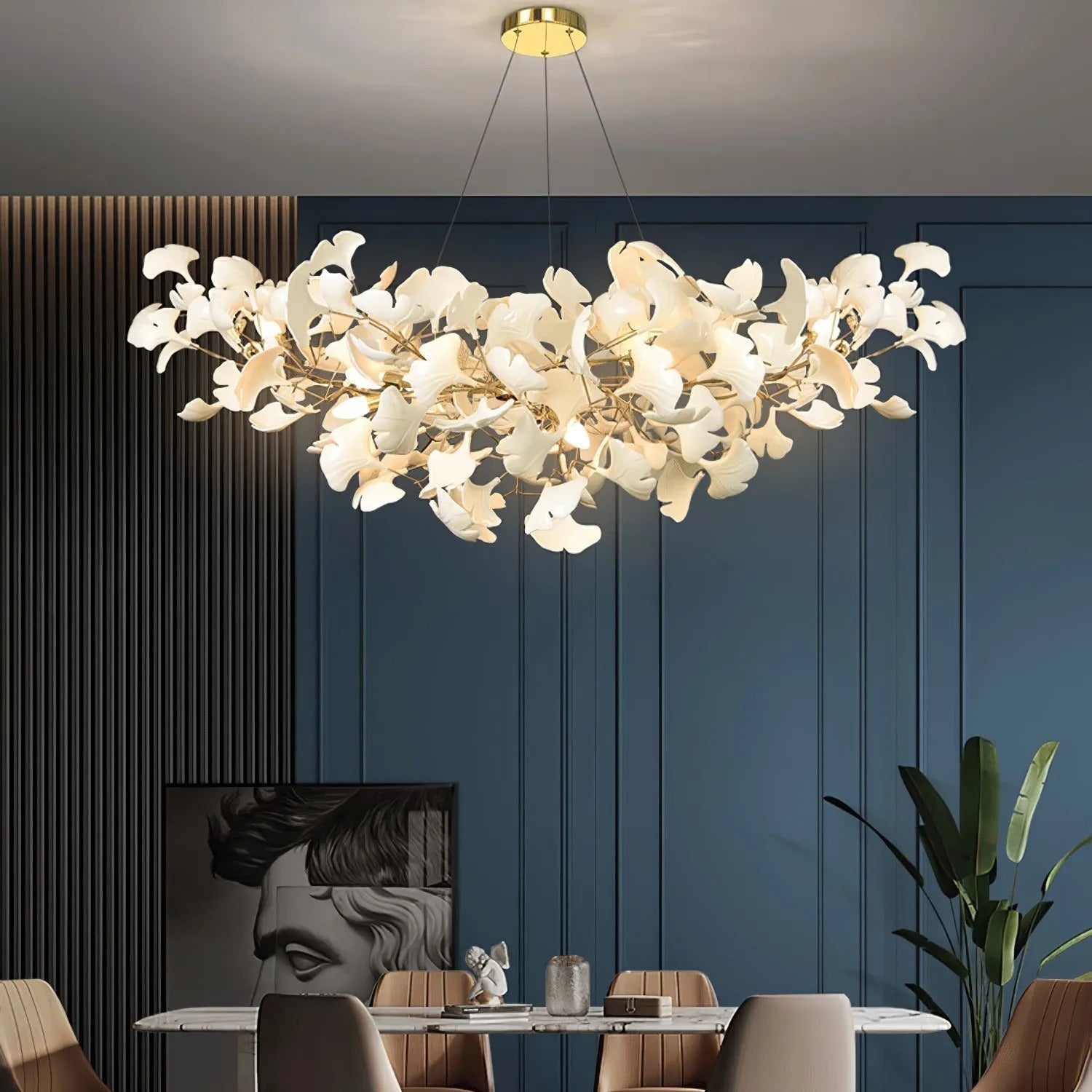 Luxury U-Shaped Ceramic Chandelier for Living Room
