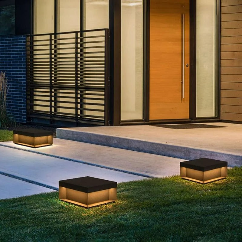Elow Outdoor Post Lamps Modern Square Solar