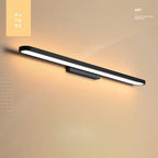 Luxa Modern Metal Wall Lamp Mirror Front, Curved, Black/Coffee