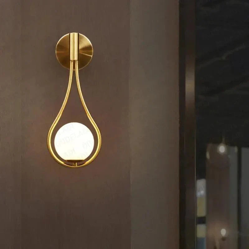 Modern wall lamp LED with a spherical shade