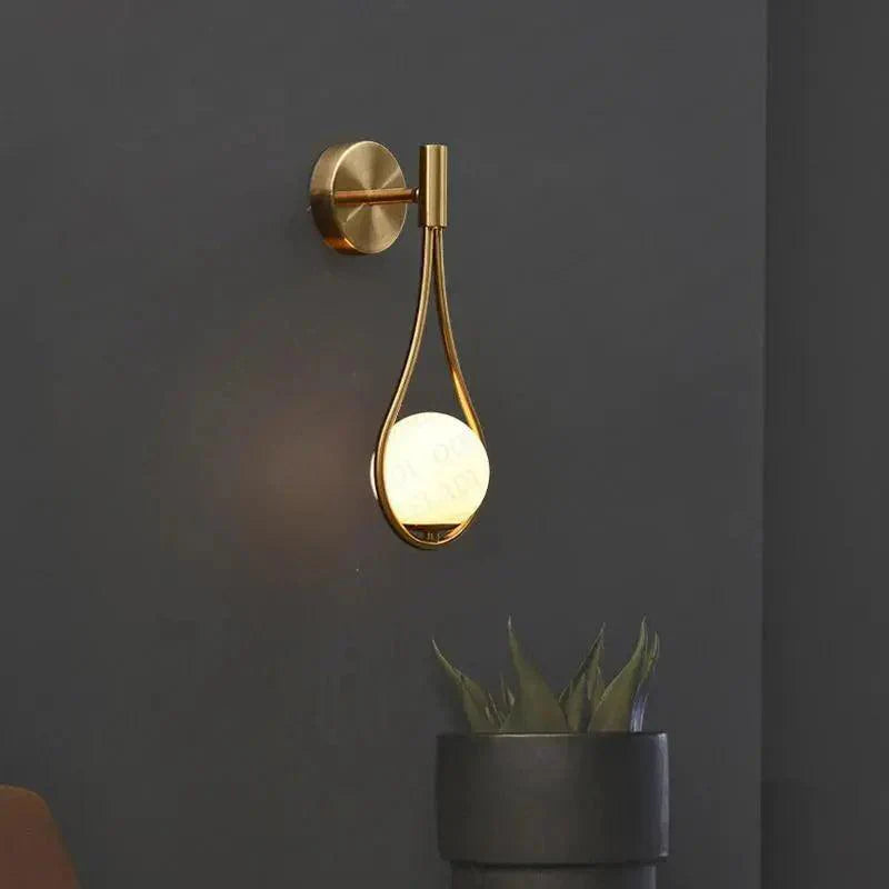 Modern wall lamp LED with a spherical shade