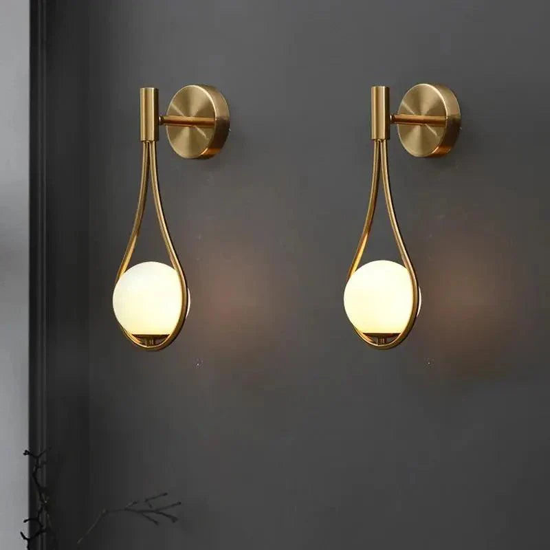 Modern wall lamp LED with a spherical shade