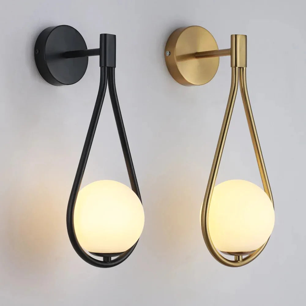 Modern wall lamp LED with a spherical shade