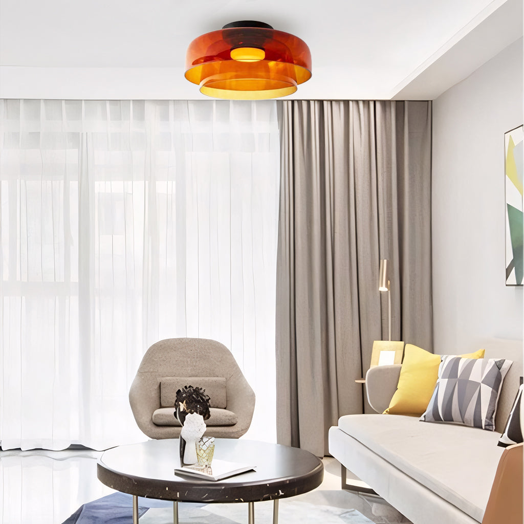 Asbille Multi-Layer Disc Glass Ceiling Light