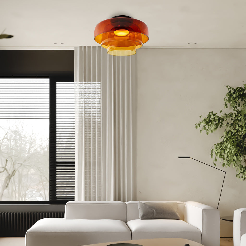 Asbille Multi-Layer Disc Glass Ceiling Light